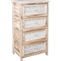 Home4you Lipasto KASEKE 4 säilytysosalla 40x29x73 cm, luonnonväri, beige Hot
