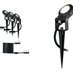 Lisäsarja Plug & Shine ulkospoteille IP67 3-osainen musta - Paulmann Online