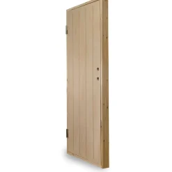 Lämpimän varaston ovi Ljusdal 90x200cm vasen, käsittelemätön urajyrsitty vaneri - JABO Discount