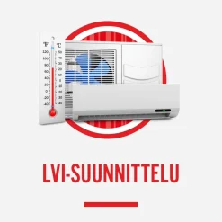 Talosuunnittelu LVI-suunnittelu uusi talo 3-kerroksinen/200-300m2 Outlet