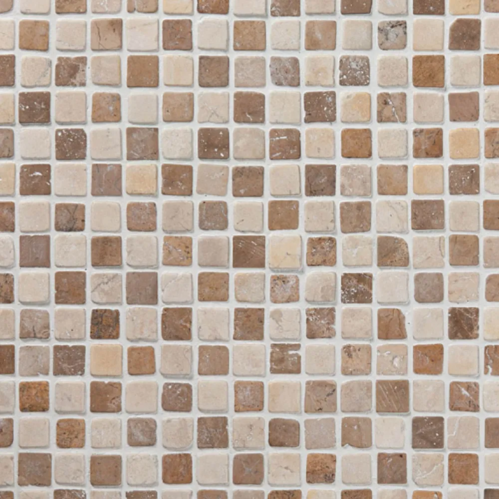Marmorimosaiikki Square Mustard-White, verkolla, 20 x 20 mm - Qualitystone Sale