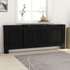 FinePRICE Mdf lämpöpatterin suoja musta 205cm