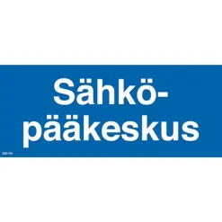 Merkintäkilpi "Sähköpääkeskus", 30x12cm - Suomen Turvakauppa