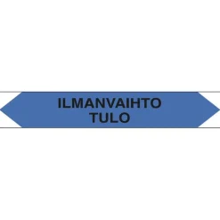 Suomen Turvakauppa Merkintätarra/putkistotarra "Ilmanvaihto tulo", 16x2.5cm, 5kpl