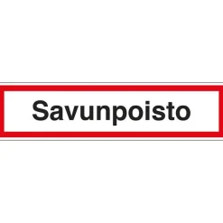 Suomen Turvakauppa Merkintätarra "Savunpoisto", 20x5cm New