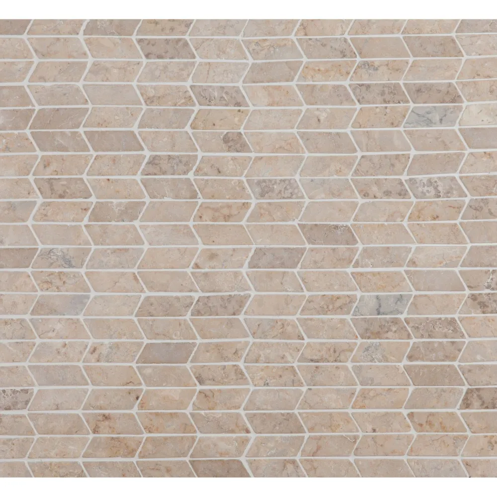 Mosaiikkilaatta Shevron Mini White, 25x60mm - Qualitystone New