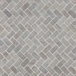 Mosaiikkilaatta Herringbone Light Grey, 30x60mm - Qualitystone Sale