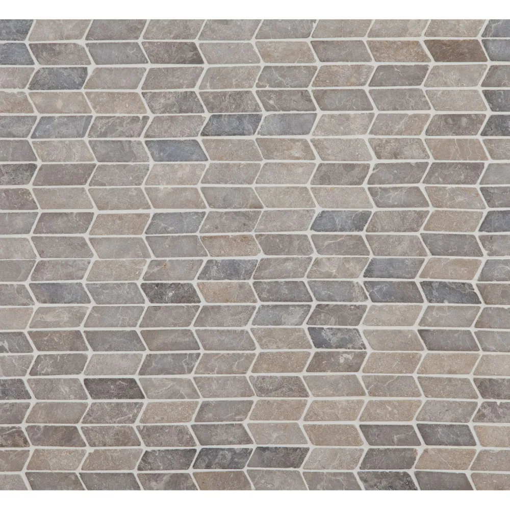 Qualitystone Mosaiikkilaatta Shevron Mini Light Grey, 25x60mm Best