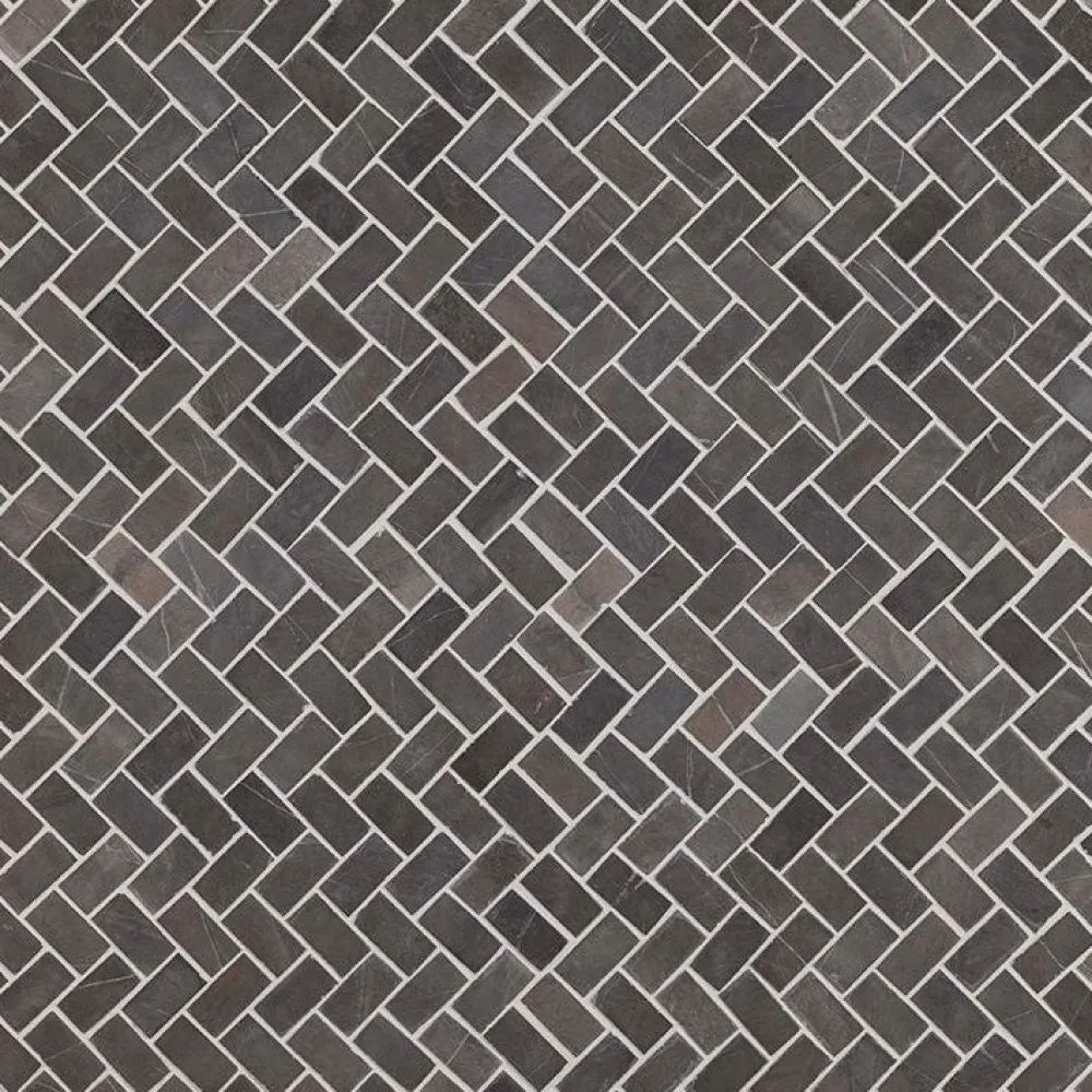 Mosaiikkilaatta Herringbone Grey Mini, 20x40mm - Qualitystone Online