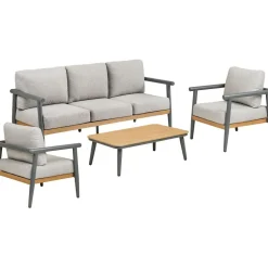 Oleskeluryhmä Comillas, 5-istuttava, pehmusteilla, harmaa - House Nordic Outlet