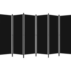 FinePRICE 6-paneelinen tilanjakaja, musta, 300x180 cm Clearance