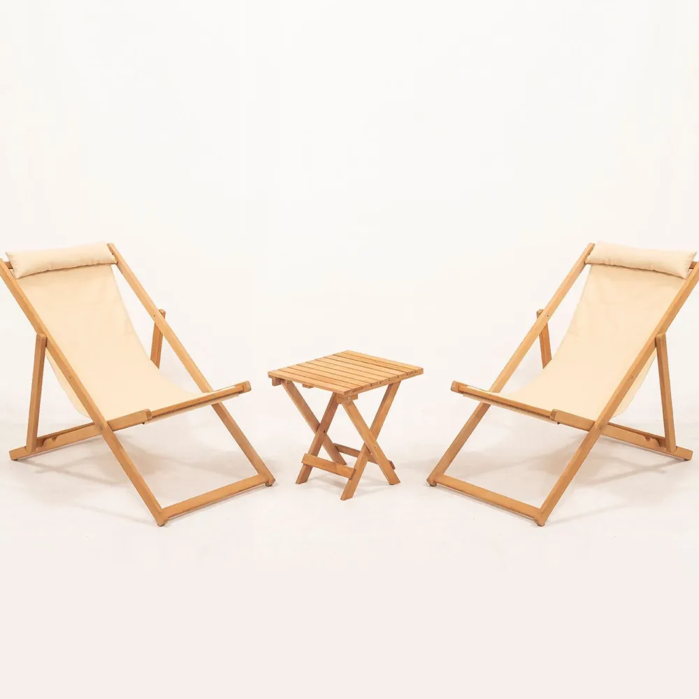 Parvekeryhmä Kumasli, pöytä + 2 tuolia, kerma - Linento Garden Online
