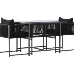 Parvekeryhmä Noto, 120x60cm Noto-pöytä + 2 Noto-tuolia, musta - Venture Home Hot