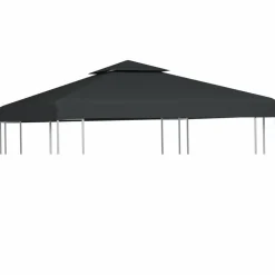 Paviljongin kangaskatto 310g/m² tummanharmaa 3x3m - FinePRICE Best