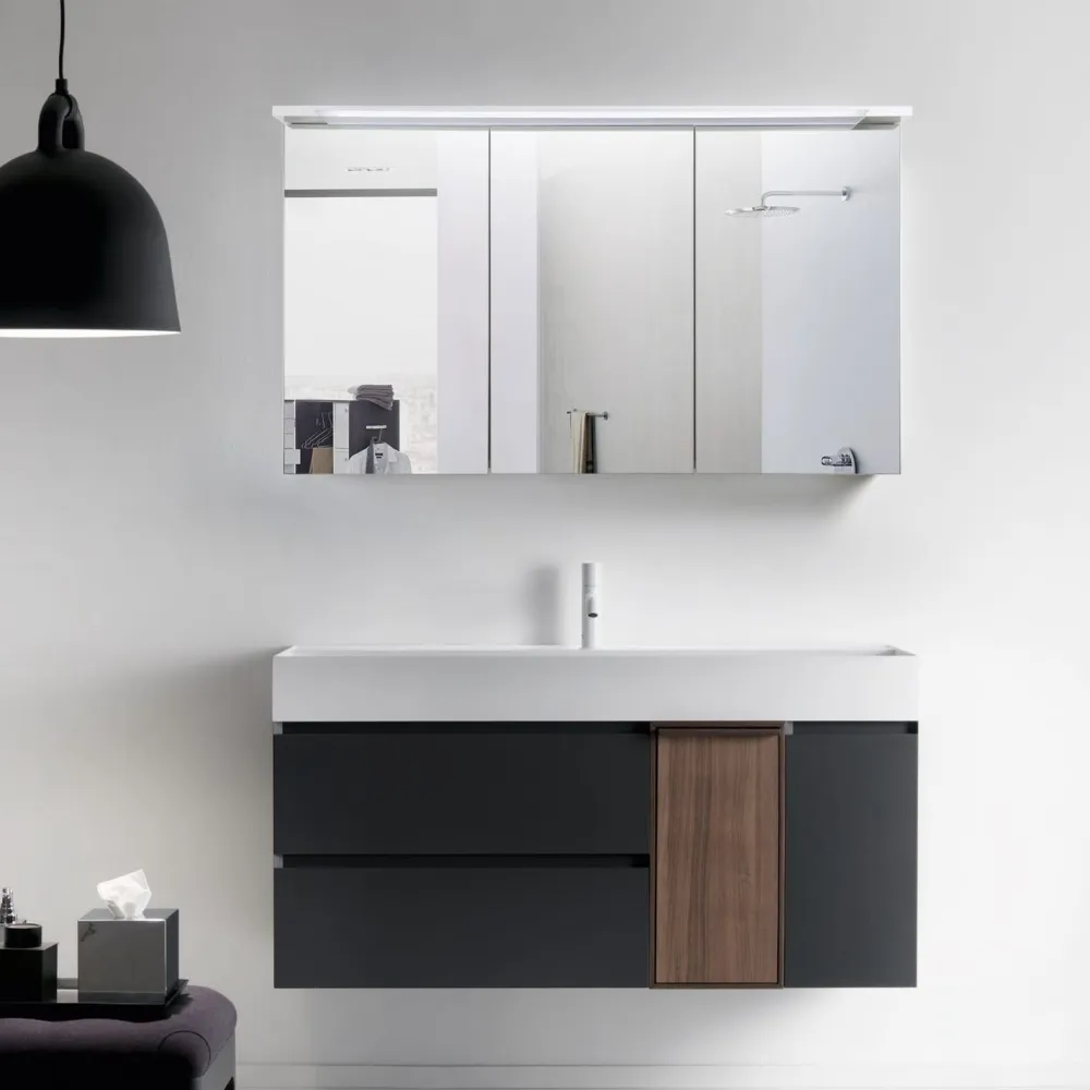 Peilikaappi LED-valaisimella Glänsa 1200 valkoinen - Bathlife Online