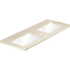 Gustavsberg Pesuallas Ducentic, kaksi allasta, kaksi hanareikää, 1190x470mm, komposiittikivi, beige Outlet