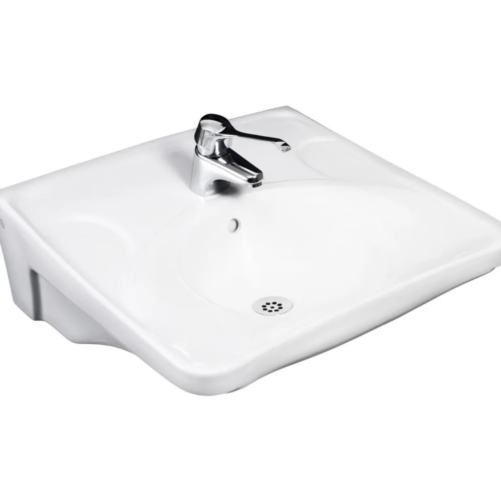 Pesuallas GBG 740 liikuntarajoitteiselle pulttiasennus 225x600x600 mm valkoinen - Gustavsberg Outlet