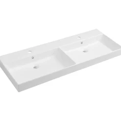 Pesuallas Kare 1200 x 460 mm kaksialtainen valkoinen - Interia Discount