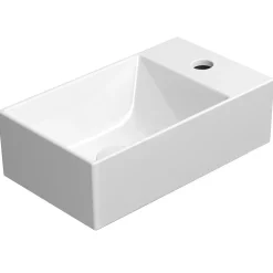 Interia Pesuallas Kube X 400x230 mm, hanareiällä, oikea/vasen, valkoinen New