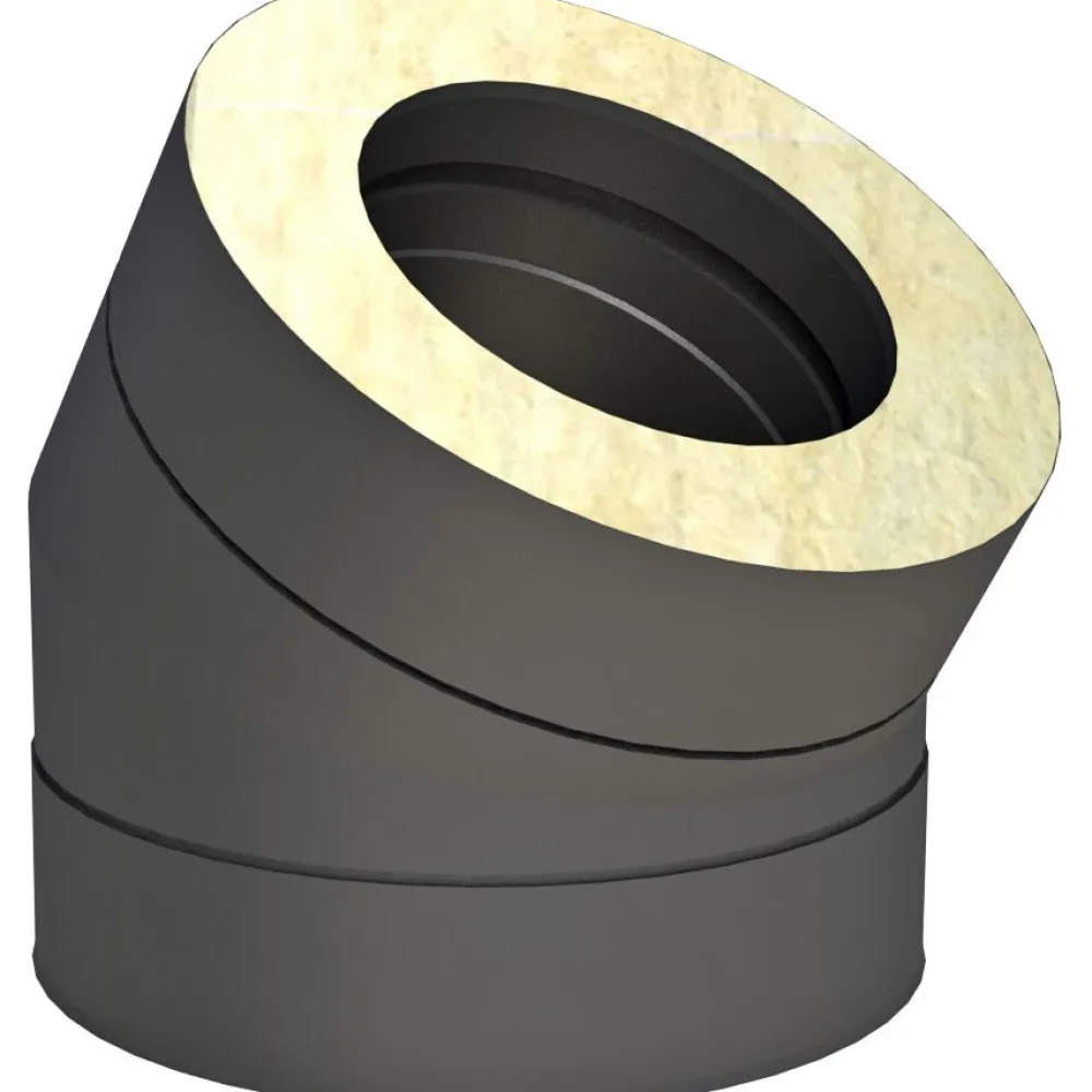 Piipun/hormin mutka 30° Ø150 mm musta - Jeremias Clearance