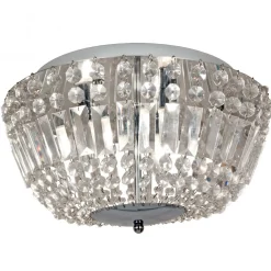 Aneta Lighting Plafondi Giovanna IP44 Ø 380x210 mm kromi/lasi Online