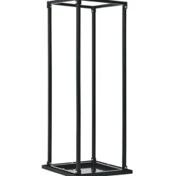 Polttopuuteline alustalla 37x37x113cm, musta, teräs - FinePRICE Online