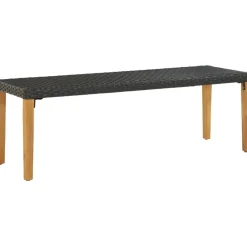 FinePRICE Polyrottinkinen musta puutarhapenkki 80 cm Sale
