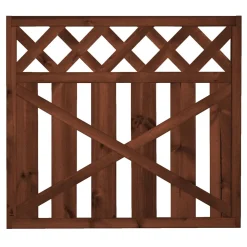 Porttielementti Lehtoharju A31R 900x800 mm suora pystylauta + vinoristikko ruskea - Tammiston puu Discount