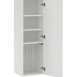Puolikorkea pyykkikaappi , 123.4x48cm, hyllyillä ja korilla, eri vaihtoehtoja - Temal Discount