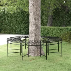 Puunympäryspenkki Ø 160 cm musta teräs - FinePRICE Clearance