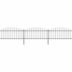 Puutarha-aita keihäskärjillä teräs (0.5-0.75)x5.1m musta - FinePRICE Best
