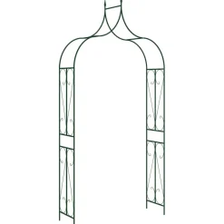 FinePRICE Puutarhakaari musta 120x38x258 cm rauta