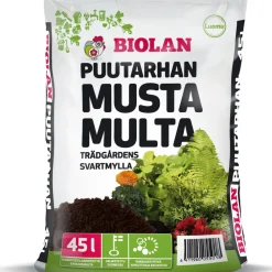 Puutarhan Musta Multa 65 säkkiä x 45l/lava, 2925 litraa - Biolan Hot
