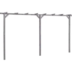 FinePRICE Puutarhan pergola harmaa 400x40x205 cm kyllästetty mänty Hot