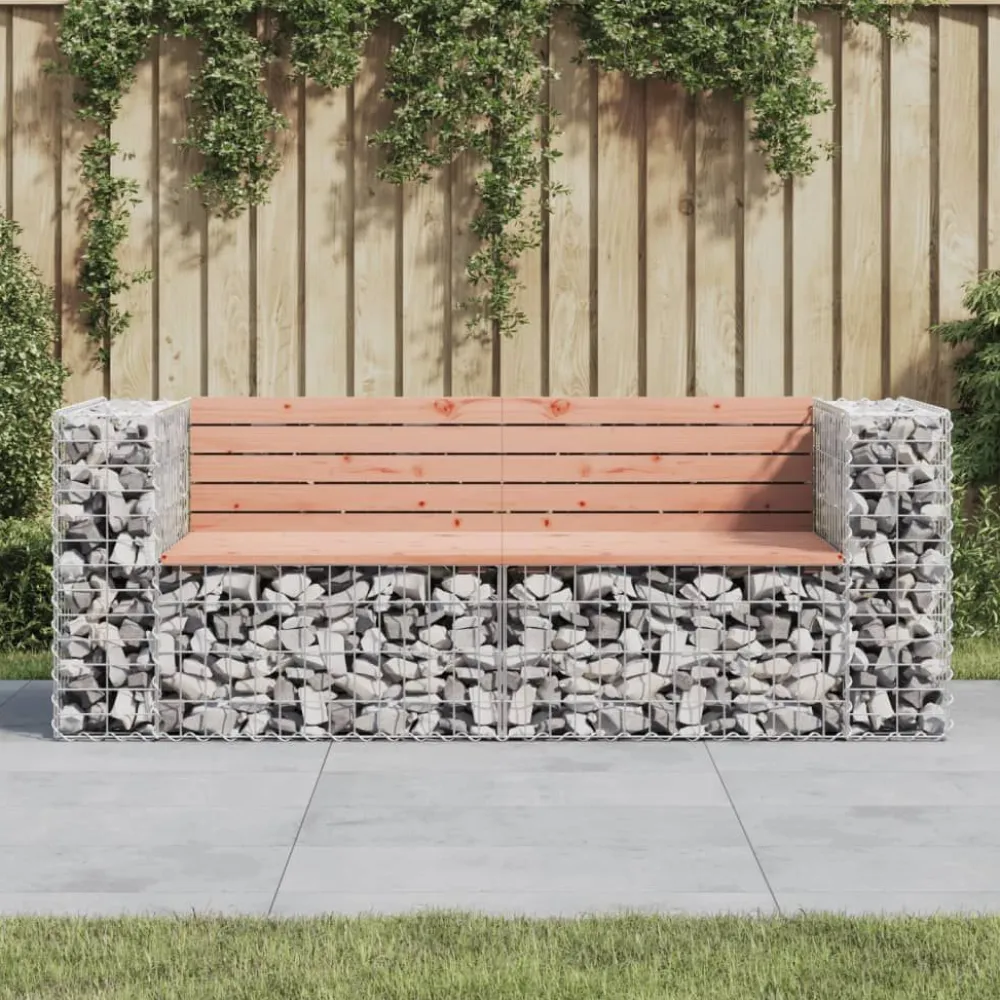 Puutarhapenkki kivikorilla 184x71x65,5 cm, douglaskuusi - FinePRICE Outlet
