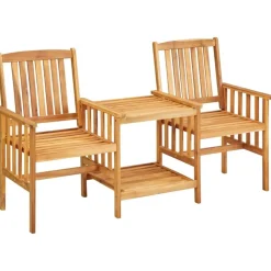 FinePRICE Puutarhatuolit teepöydällä 159x61x92 cm täysi akaasiapuu Sale