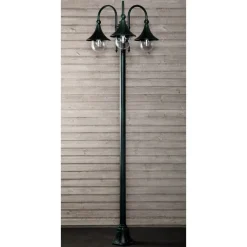Noor Pylväsvalaisin Trumpetti 2350x735 mm 3-osainen vihertävä musta New