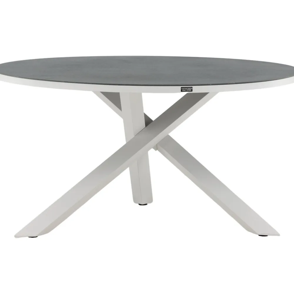 Venture Home Pyöreä ruokapöytä Copacabana 2, Ø140cm, harmaa/valkoinen