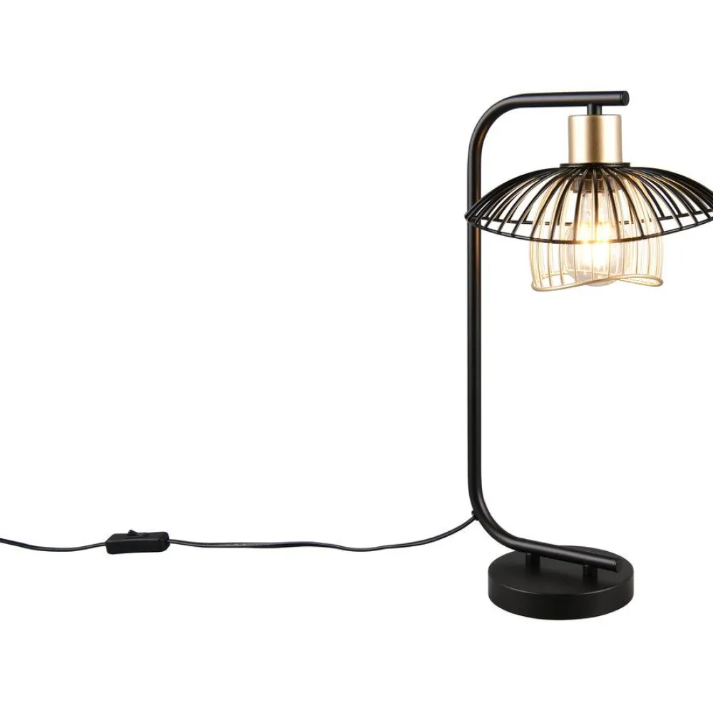 Pöytävalaisin Lauris 44cm E27 mattamusta/kulta - Trio