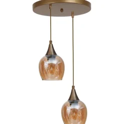 Linento Lighting Riippuvalaisin Enzo 2-osainen hunaja/kulta Outlet
