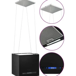 FinePRICE Ripustettava liesituuletin LCD 37 cm jauhemaalattu teräs