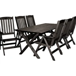 Ruokailuryhmä Scottsdale 190cm pöytä + 6 tuolia musta - Baltic Garden