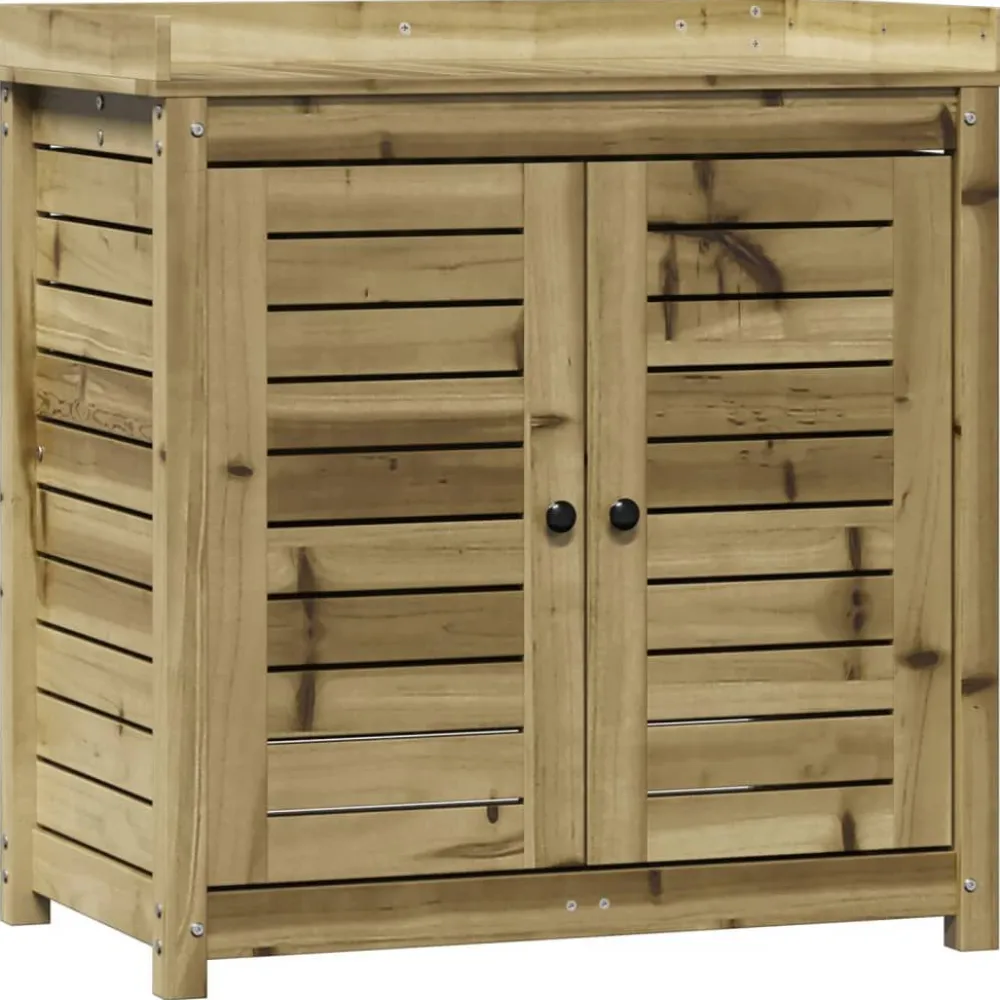 FinePRICE Ruukutuspöytä hyllyllä 82,5x50x86,5 cm, eri värejä (33975) Ruskea New