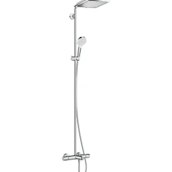 Sadesuihkusetti Crometta E Showerpipe 240 1jet, termostaattihanalla, juoksuputkella, suihkupää ⌀240mm, kiiltävä kromi - Hansgrohe Best
