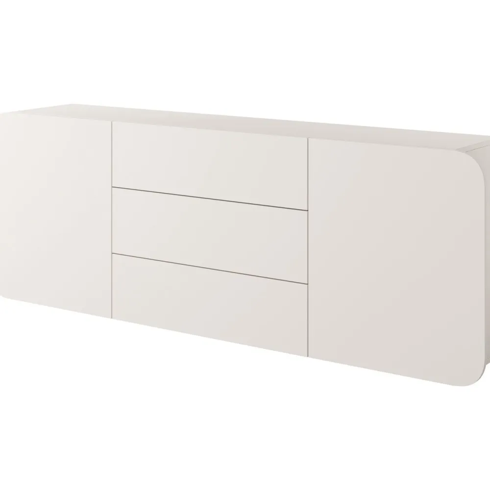 Seinälle kiinnitettävä lipasto A RENE 2DD3S, leveys 200cm, beige - Nomla New