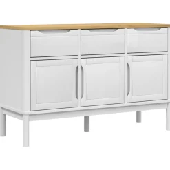 FinePRICE Senkki FLORO valkoinen 114x43x74 cm täysi mänty (74024) Clearance