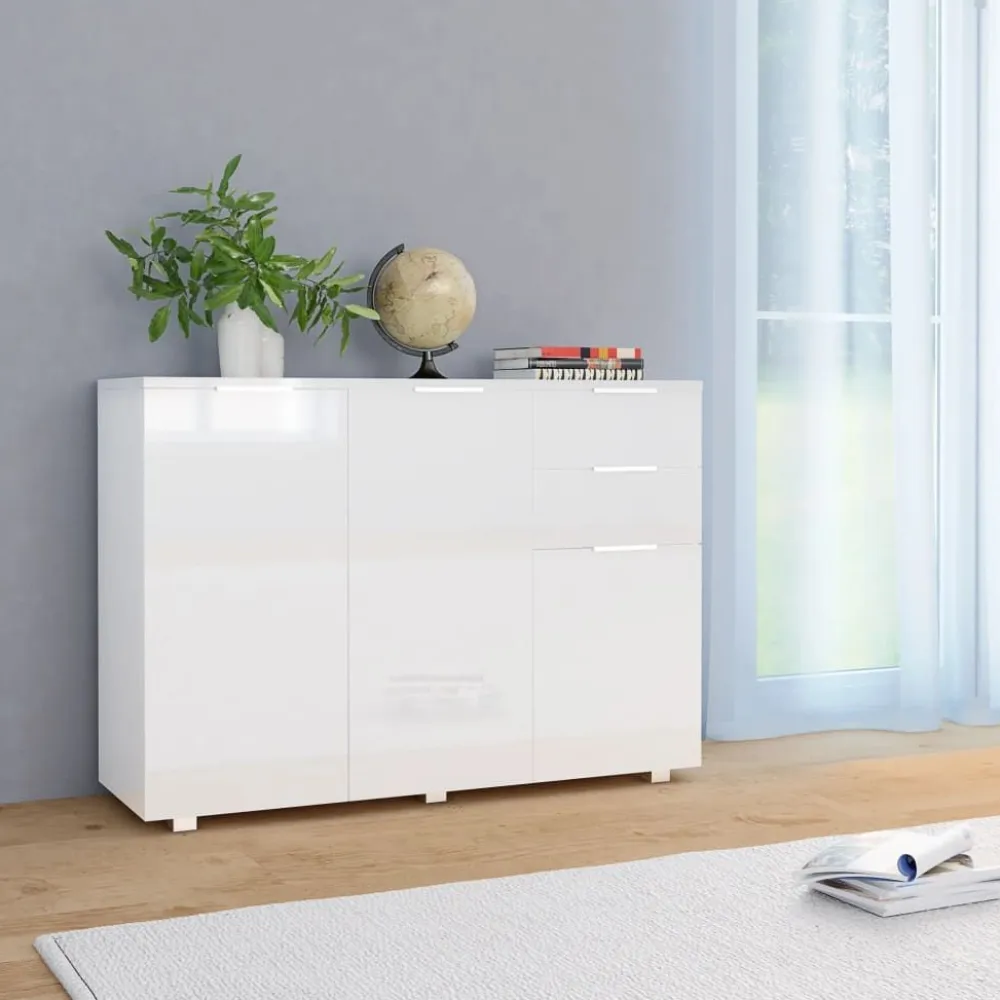 Senkki korkeakiilto valkoinen 107x35x80 cm - FinePRICE Clearance