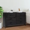 FinePRICE Senkki 110x35x70 cm mänty musta Hot