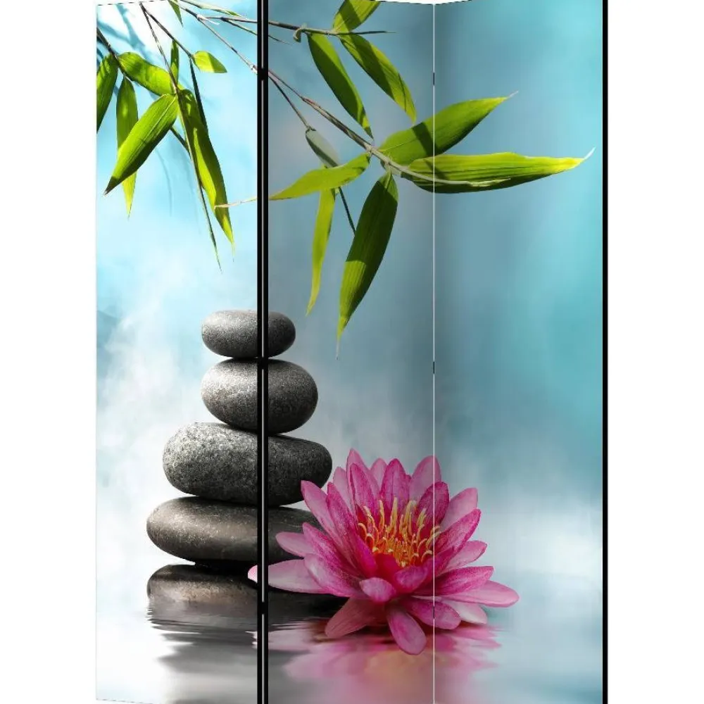 Sermi Water Lily and Zen Stones 135x172cm - Artgeist