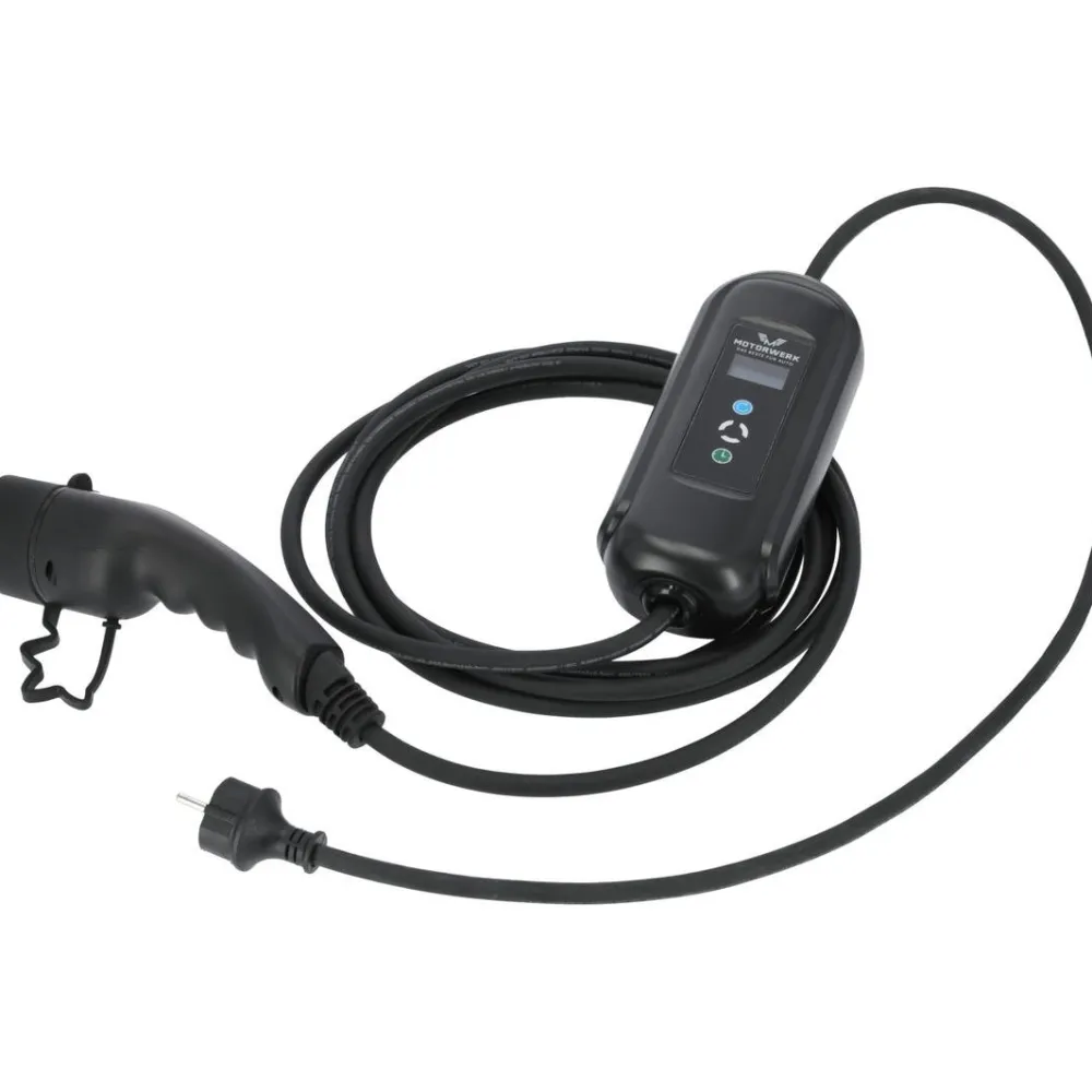 Sähköauton latauslaite EV, Type2, 1-vaihe, 16A, 3.7kW, 5m kaapeli - Motorwerk Discount